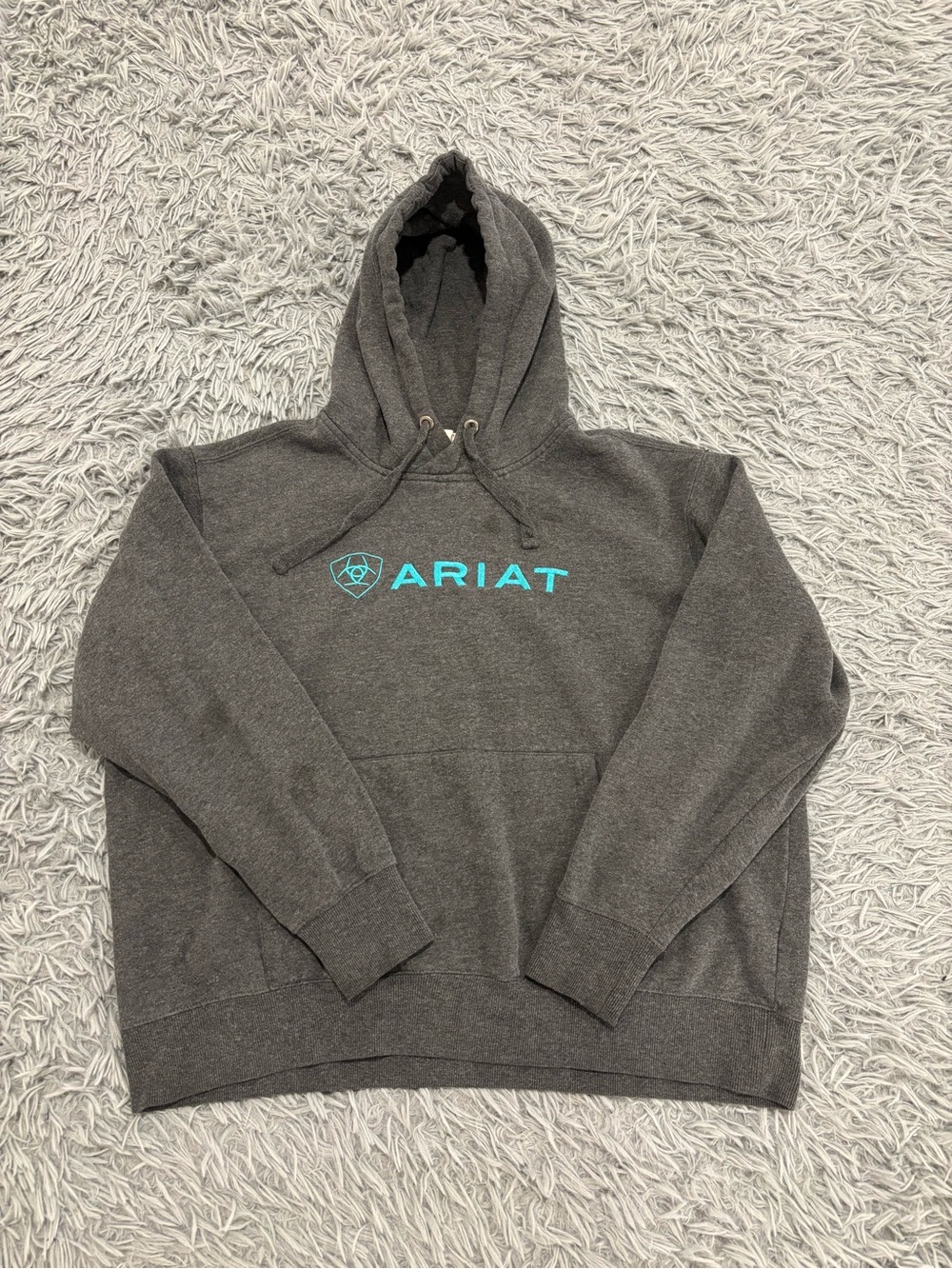 Ariat Hoodie Womens XL Gray Pullover Logo Sweatshirt Western Rodeo Casual Lounge